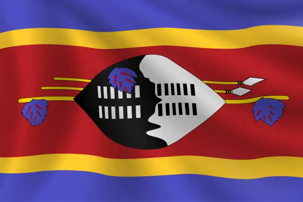 Vector illustration of Flag of Swaziland. Swazi Flag. Vector Flag Background. Stock Illustration