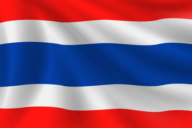 Vector illustration of Flag of Thailand. Thai Flag. Vector Flag Background. Stock Illustration