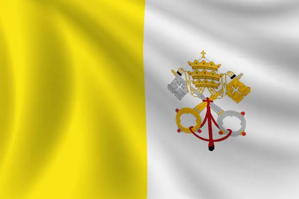 Vector illustration of Flag of Vatican. Vector Flag Background. Stock Illustration