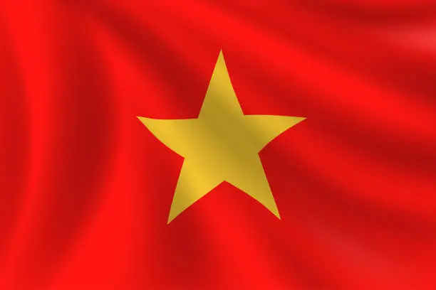 Vector illustration of Flag of Vietnam. Vietnamese Flag. Vector Flag Background. Stock Illustration