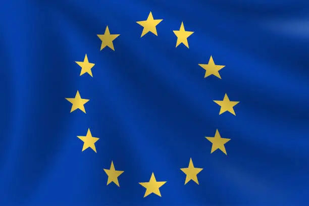 Vector illustration of Flag of European Union. European Flag. Vector Flag Background. Stock Illustration