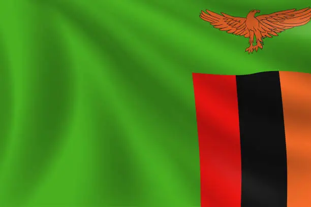 Vector illustration of Flag of Zambia. Zambian Flag. Vector Flag Background. Stock Illustration