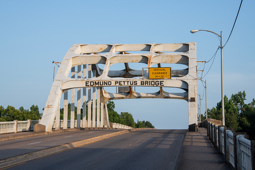 The Edmund Pettus Bridge is the site where Police attacked civil rights movement protesters with tear gas and billy clubs on March 7, 1965, during a peaceful march to Montgomery, Alabama.  It became a flashpoint because it was nationally televised and aroused outrage and sympathy for the movement. The event became known as \