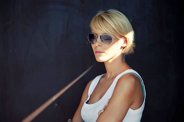 istock Young beautiful woman in sungalsses 156576607