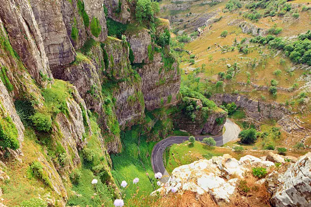 A view to the Cheddar Gorge from above