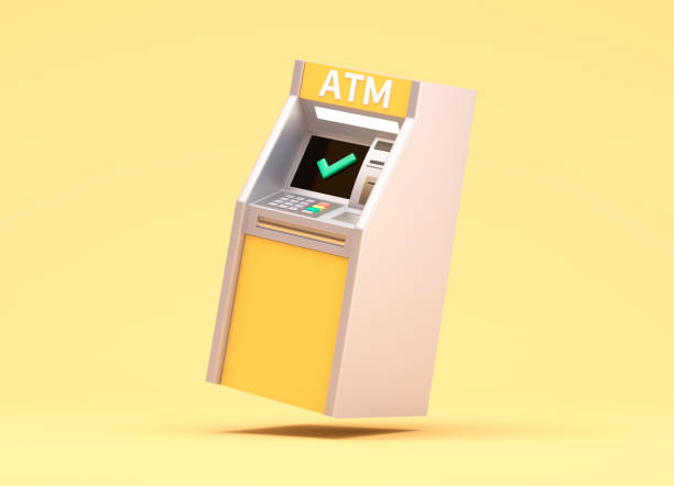 istock Yellow ATM on yellow background 1565790965