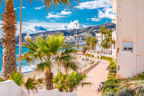 Idyllic Nerja coastline and beach view