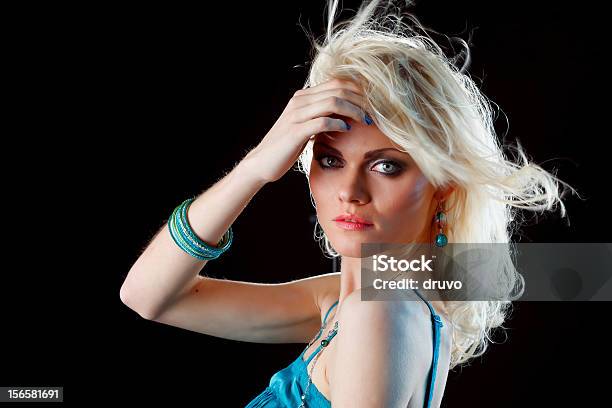 Young Beautiful Female In The Wind Stock Photo - Download Image Now - 20-24 Years, Adult, Adults Only