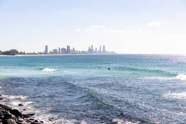 istock View over ocean to the coastal city, background with copy space 1565822046