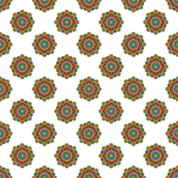 Vector illustration of Seamless pattern vintage decorative elements.