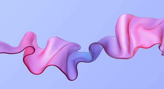 Abstract glass wave 3d illustration