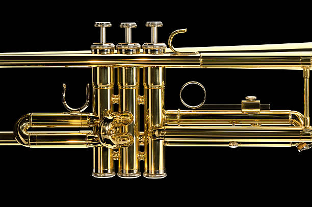 trompete - trumpet valve close up flugelhorn - fotografias e filmes do acervo