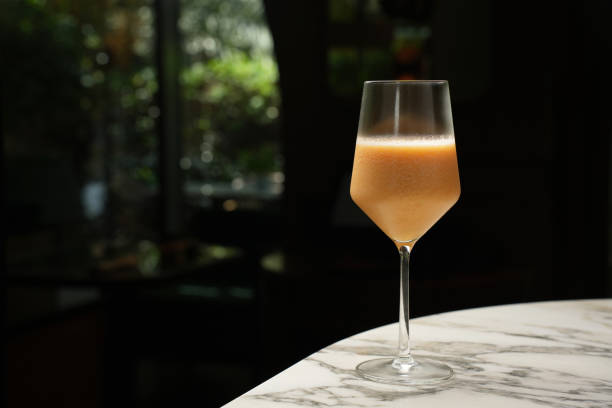 istock Fresh cocktail glass on a marble bar table 1565867106