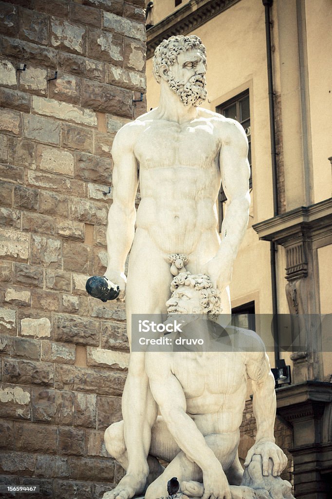 Estátua de Hércules e Cacus em Florença - Foto de stock de Estátua royalty-free