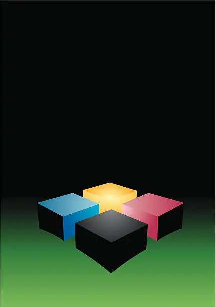 Vector illustration of Cubes on a surface