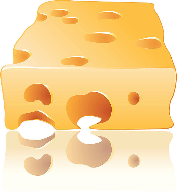 치즈 마우스 벡터 - cheese swiss cheese portion vector stock illustrations
