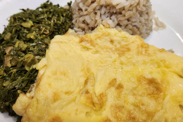 istock Meal with Omelette and brown rice 1565949619