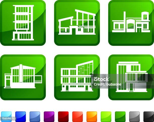 현대적인 건축 주택 Royalty Free 벡터 아이콘 세트 스티커 0명에 대한 스톡 벡터 아트 및 기타 이미지 - 0명, 건물 외관, 건설 산업
