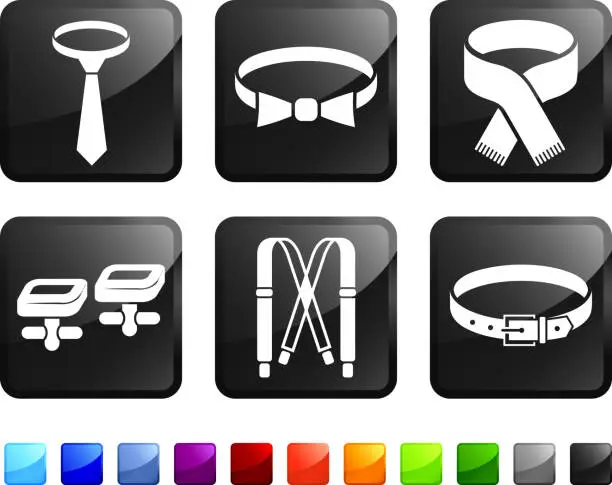 Vector illustration of man Clothing Accessories and Menswear vector icon set stickers