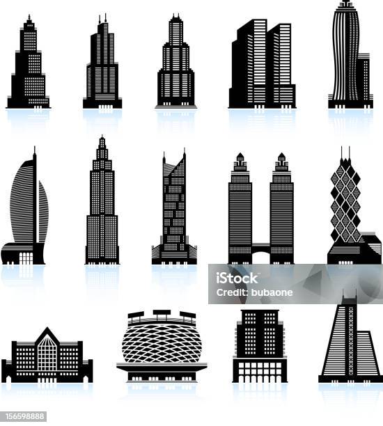 Residencial E Comercial Moderno De Edifícios De Imóveis - Arte vetorial de stock e mais imagens de Ao Ar Livre