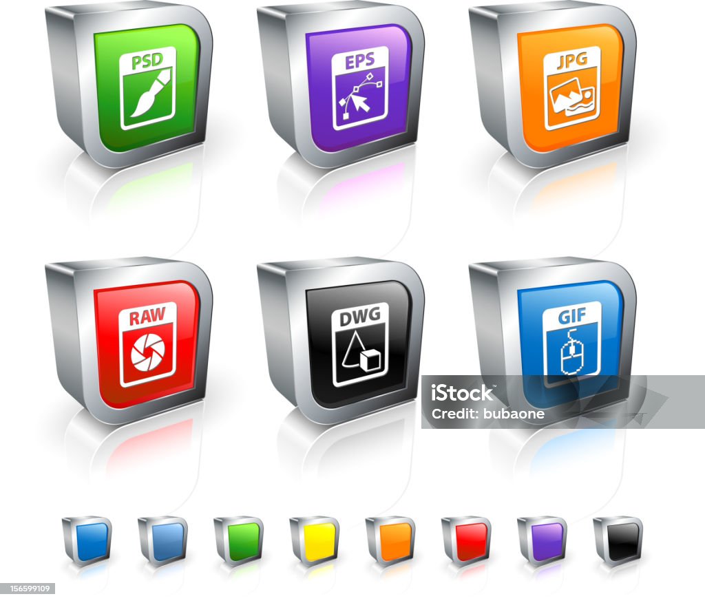 Computer Files 3D vector icon set with Metal Rim Computer Files 3D icon set with Metal Rim Gif - File Format stock vector