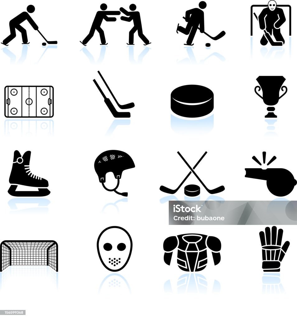 hockey black and white royalty free vector icon set hockey black and white icon set  Icon Symbol stock vector