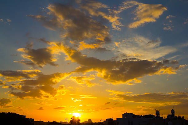 istock Beautiful sunset over a city 156599515