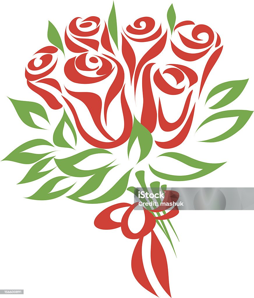 Buquê de rosas - Vetor de Bouquet royalty-free