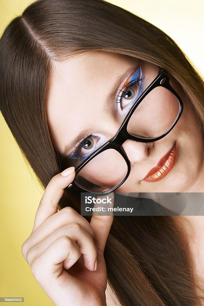 Garota adolescente vestindo óculos - Foto de stock de Adolescente royalty-free