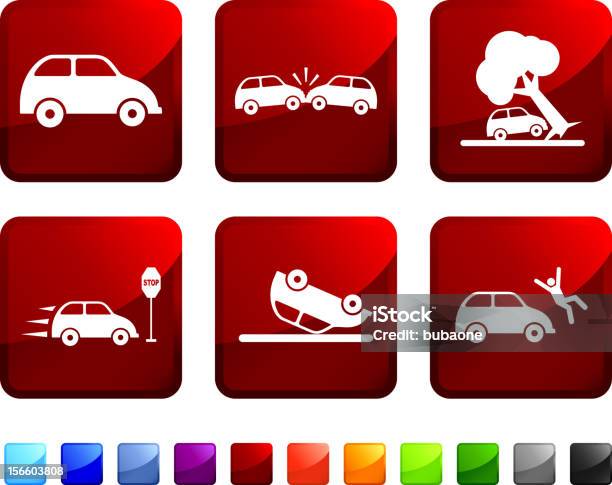 Ilustración de Car Crash Conjunto De Iconos Vectoriales Sin Royalties y más Vectores Libres de Derechos de Delito de fuga