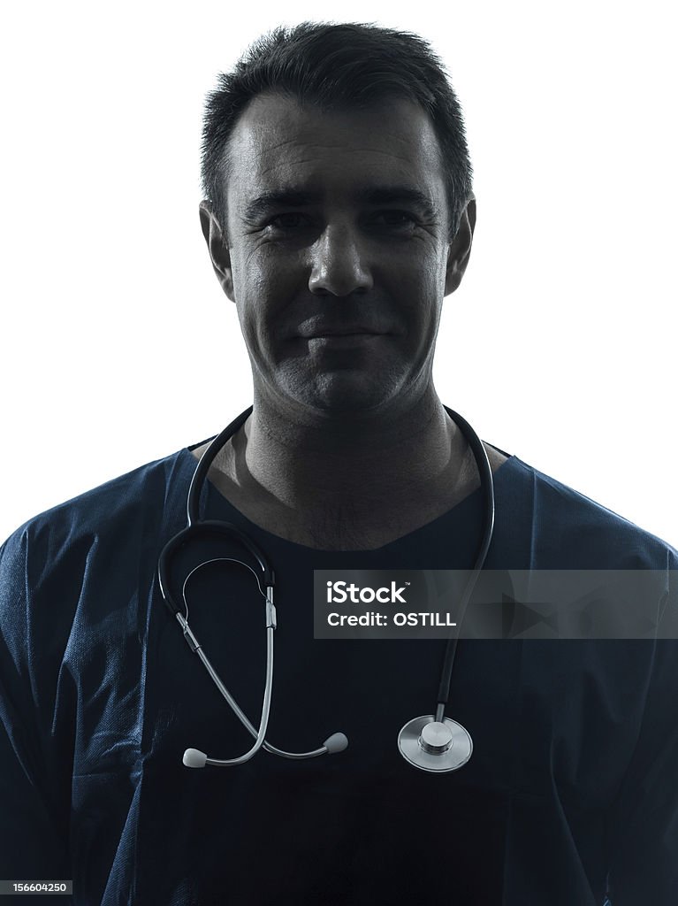 Médico homem silhueta Retrato - Foto de stock de Doutor royalty-free