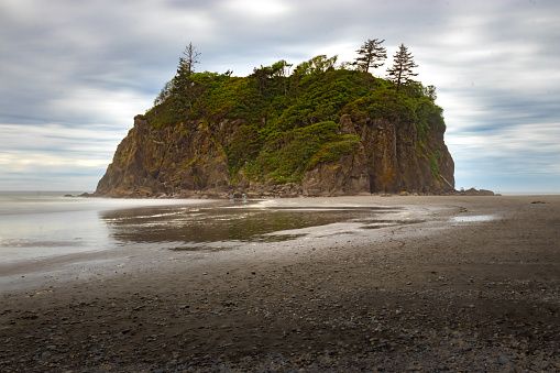 Beautiful Sea Stacks of Ruby Beach on the Olympic Peninsula Washington State.