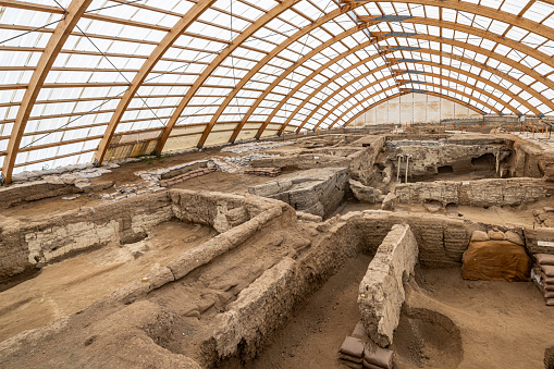 Çatalhöyük was a very large Neolithic settlement in southern Anatolia, which existed from approximately 7500 BC to 5700 BC, and flourished around 7000 BC.