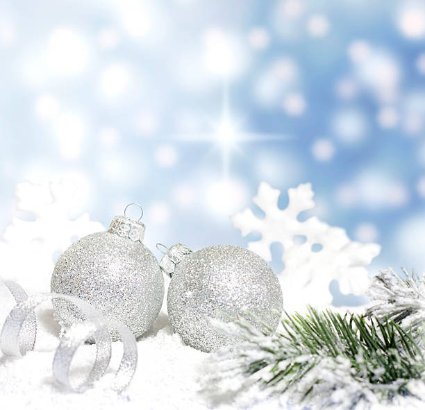 istock Christmas branch of tree ribbon and baubles 156605763