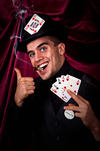 istock Funny card dealer with thubs up 156605781