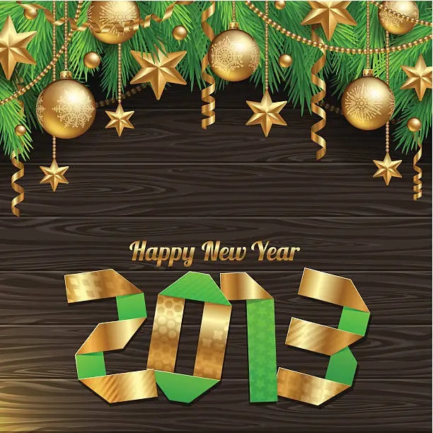 Vector illustration of Happy new year - holidays illustration