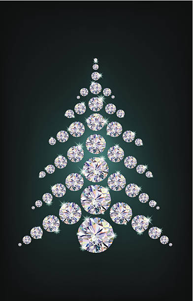 Diamond Christmas Tree vector art illustration