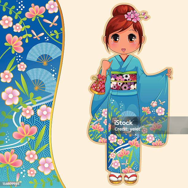 Kimono Girl Stock Illustration - Download Image Now - Adult, Asian Culture, Beautiful People