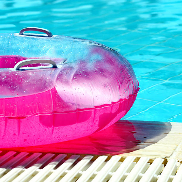 istock Pink inflatable round tube 156610363