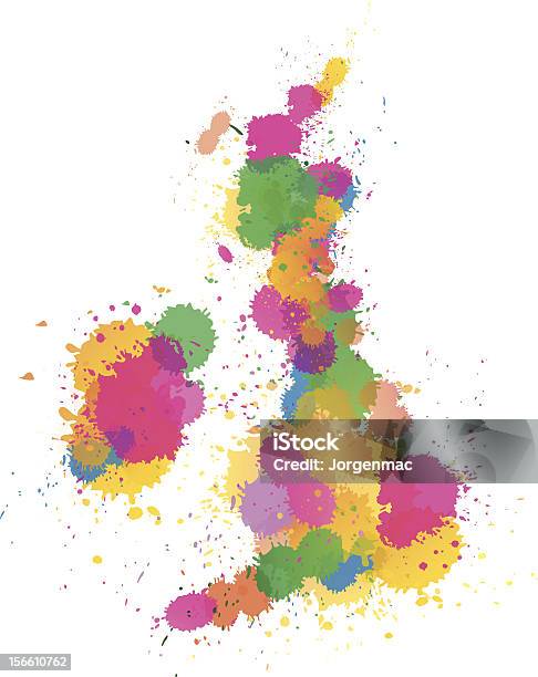 United Kingdom Paint Splattered Stock Illustration - Download Image Now - Spray, UK, Art