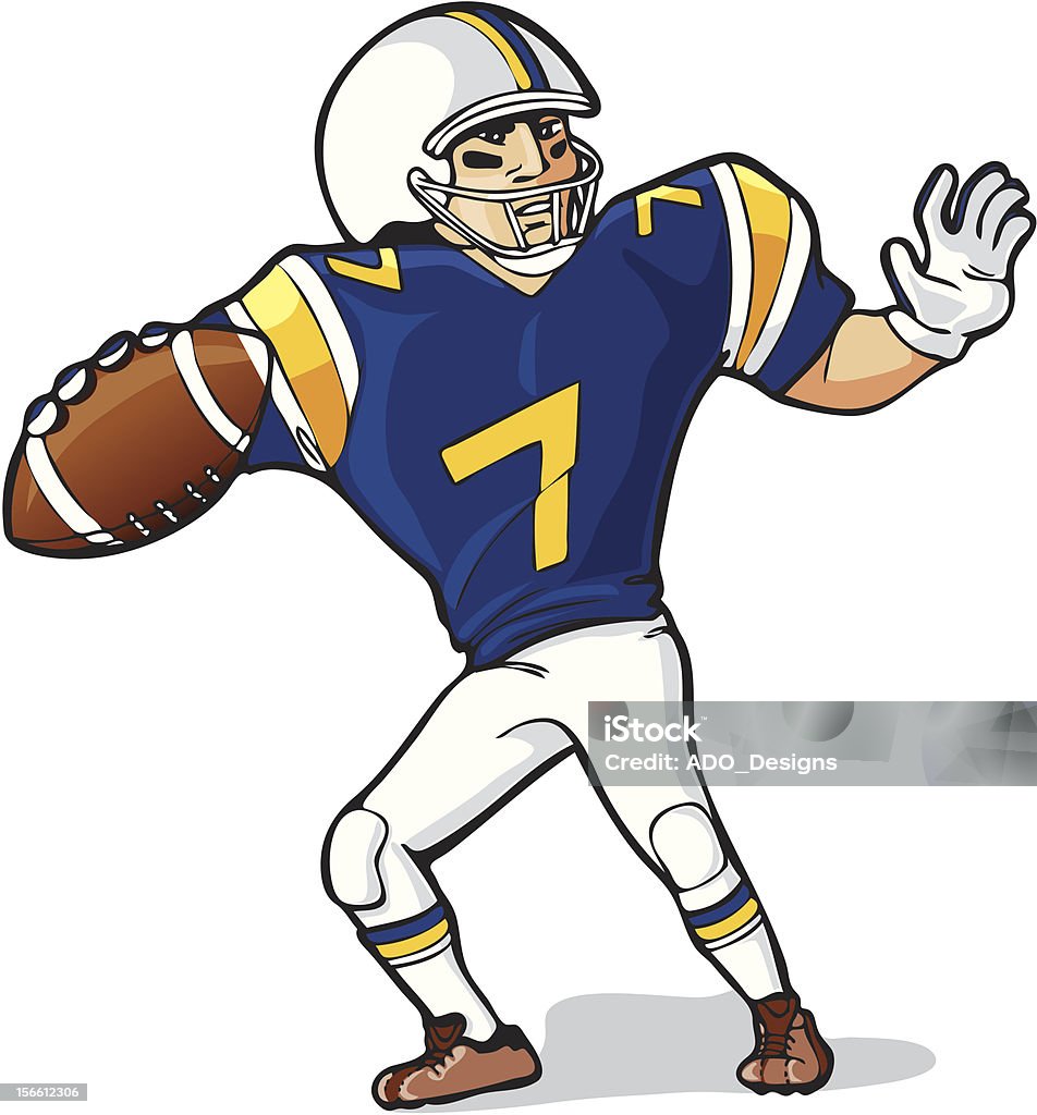 Quarterback Jogador de futebol - Royalty-free Bola de futebol americano - Bola arte vetorial