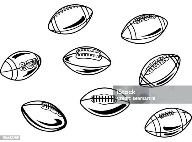 Rugby E Palline Di Football Americano - Immagini vettoriali stock e altre immagini di Cultura americana - Cultura americana, Football americano, Illustrazione