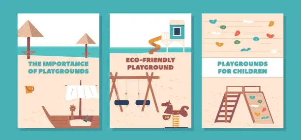 Vector illustration of Banners With Vibrant Playground Shells, Display Playful Designs, Perfect For Creating A Lively And Inviting Atmosphere