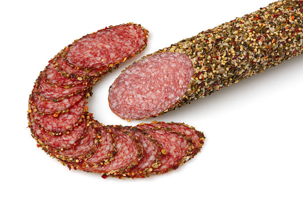 Sausage on a white background stock photo