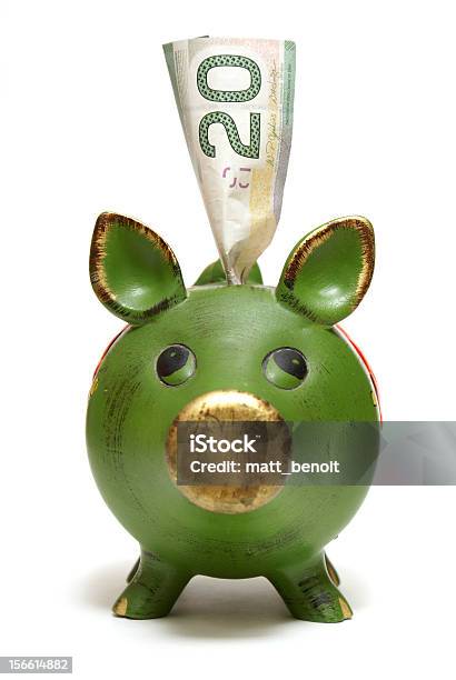 Piggy Bank Stock Photo - Download Image Now - Paper Currency, Canada, Number 20