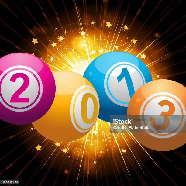Новый Год Бинго Мяч — стоковая векторная графика и другие изображения на тему 2013 - 2013, Азартные игры, Без людей