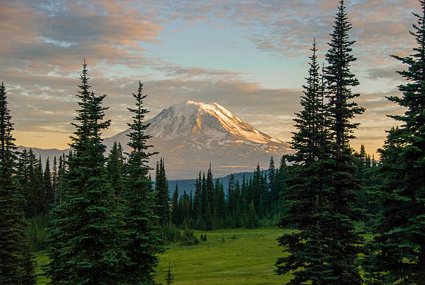 istock Mt. Adams from Goat Rocks Hike at Sunset 156618941