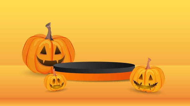 istock Halloween background in Halloween day for content online or web, banner and template , Flat cartoon flat style. illustration Vector EPS 10 1566210016