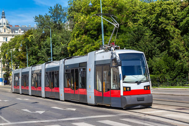 istock Electric tram in Vienna, Austria 1566218967