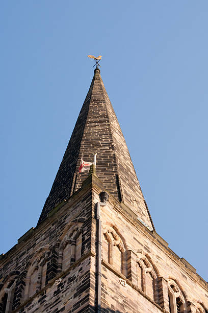 St. Cuthberts church spire stock photo